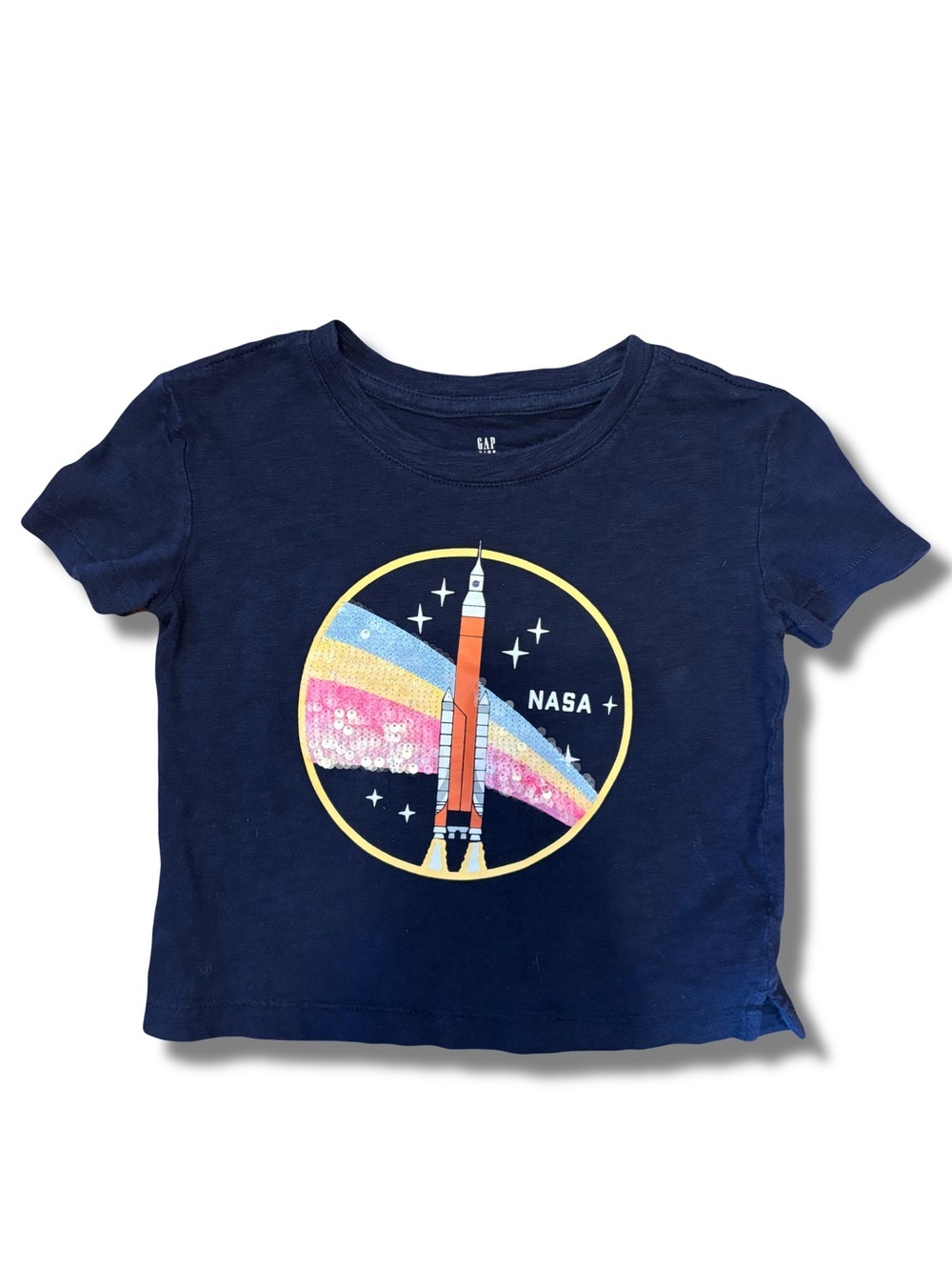 Gap Kids XS 4-5 NASA Organic Cotton Graphic Tee Girl Power Artemis Rocket Space